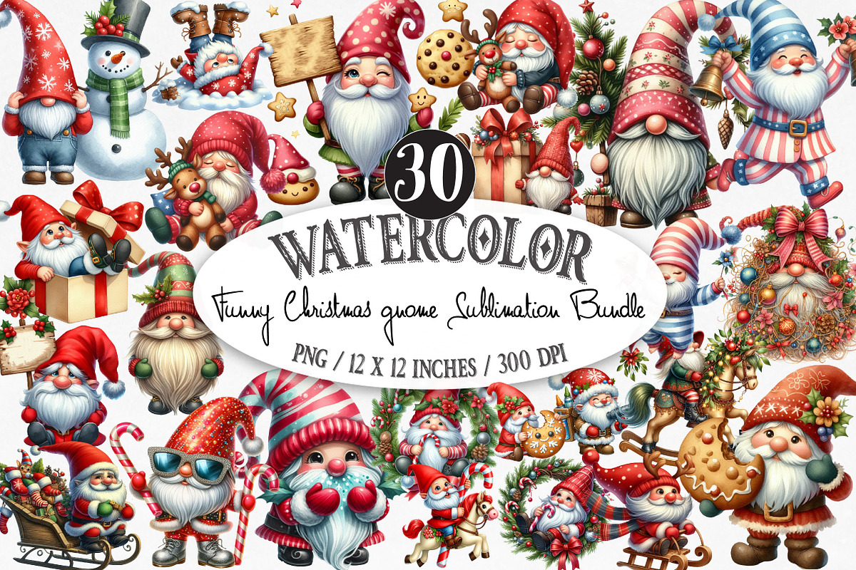 Funny Christmas Gnome Sublimation, an Illustration by Designking (Photo 1 of 5)