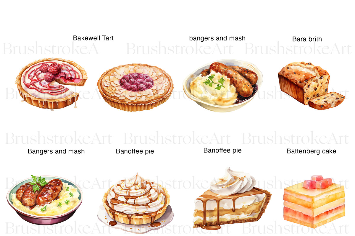 British Food Clipart, Fish and Chips, a Food Illustration by BrushstrokeArtGB (Photo 2 of 9)
