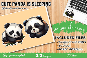 Cute Kawaii Panda Printable Sricker