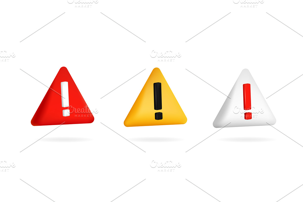 Set of warning triangle with, an Object Illustration by skripnikbb