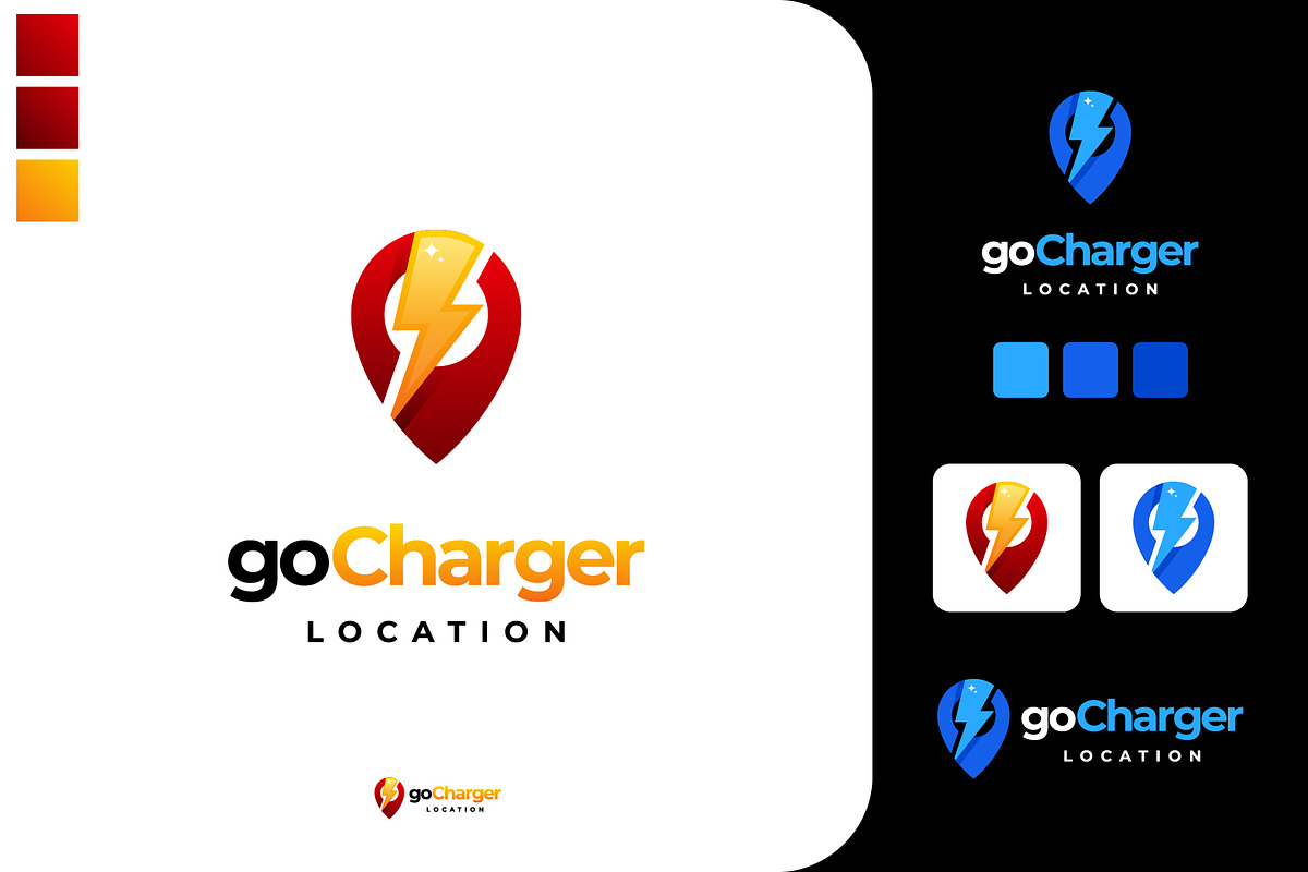 Set of Charging station logo designs, a Branding & Logo Template by Lucky Creative (Photo 4 of 5)