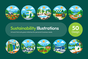50 Sustainability Illustrations