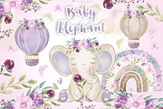 Purple Baby Elephant design, an Illustration by designloverstudio (Thumbnail 1 of 2)