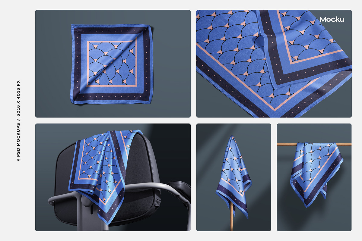 Silk Scarf Mockup - Studio series 02, an Apparel Mockup by Mocku (Photo 2 of 13)