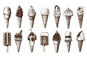 Hand drawn ice cream. Icecream, an Object Illustration by Stock-Smart-Start