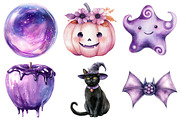 Watercolor Lavender Halloween Clipar, an Illustration by Daily.Designs (Thumbnail 3 of 5)