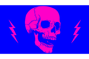 Death Skull. Halloween card, an Illustration by Foxys Graphic