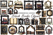 Watercolor Black Books and Frames, a Seasonal Illustration by designcity5 (Thumbnail 1 of 5)