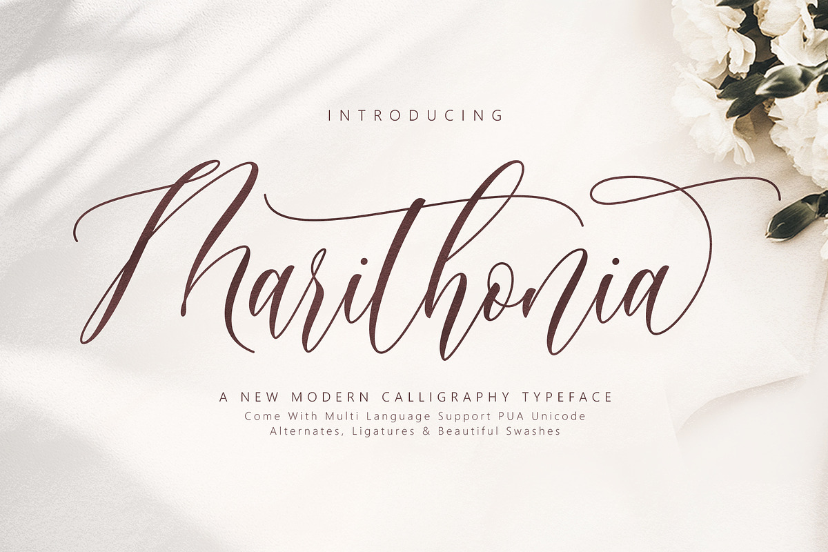 Marithonia Script, a Script Font by JamalCreativeStudio (Photo 1 of 9)