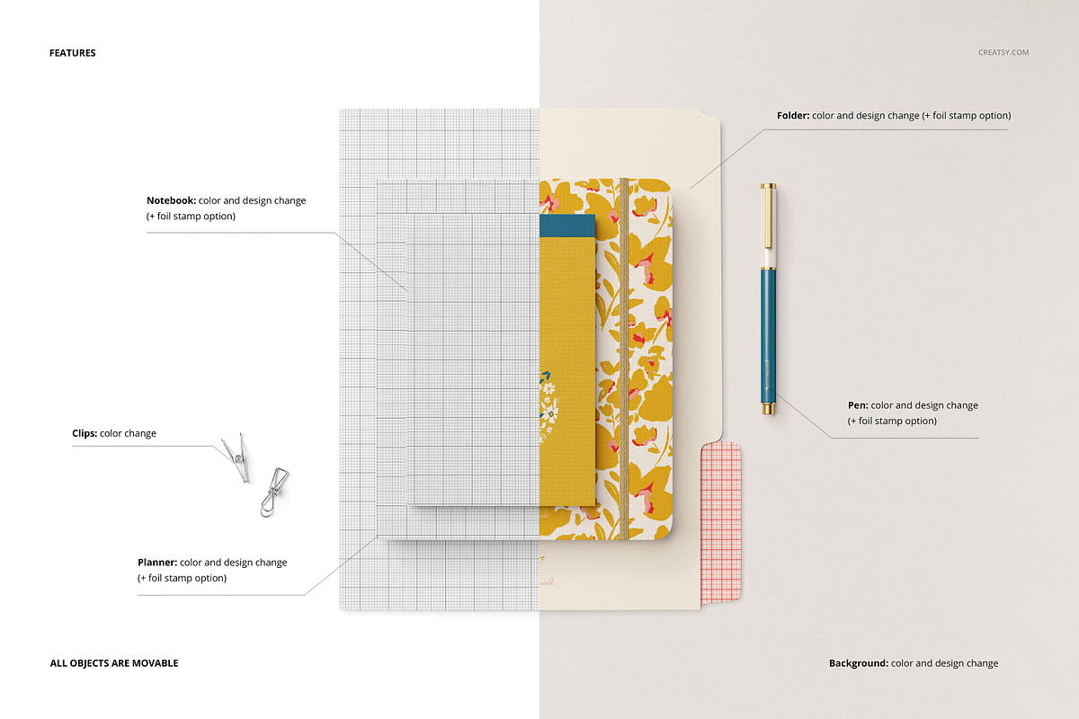 Stationery Set Mockup Bundle, a Books & Magazine Mockup by creatsy5 (Photo 4 of 16)