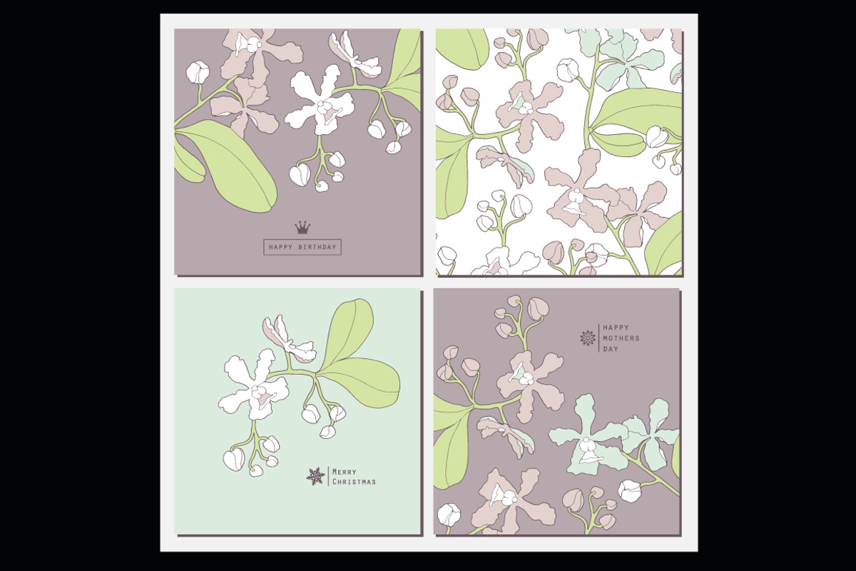 Floral set card with orchids, a Flyer Template by Mira15 (Photo 2 of 2)