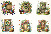 watercolor Easter Doors Clipart, an Illustration by DreamCafeArt (Thumbnail 5 of 5)