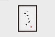 Black pennant sumi-e painting, a Background Graphic by Quetzal Art (Thumbnail 3 of 5)