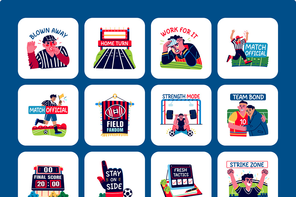 Football and Soccer Stickers, an Emoji Icon by Creative Stall (Photo 7 of 8)