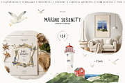 MARINE SERENITY watercolor + fonts, an Education Illustration by LiChu Art (Thumbnail 1 of 11)