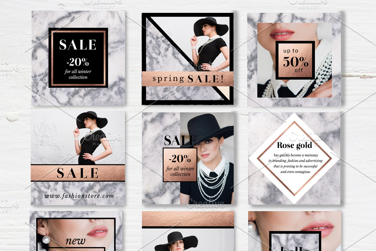 Marble rose gold foil instagram, a Social Media Template by annago