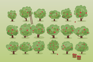 Apple Orchard Illustration Set