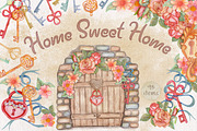 Watercolor Floral home. Cozy flowers, a Texture Illustration by antuanetto (Thumbnail 1 of 12)