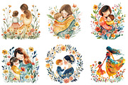 Watercolor Mother’s Day Clipart, an Illustration by Designking (Thumbnail 2 of 5)