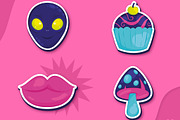 Psychedelic Sticker Neon Set, a Templates & Theme by studiogstock (Thumbnail 4 of 4)