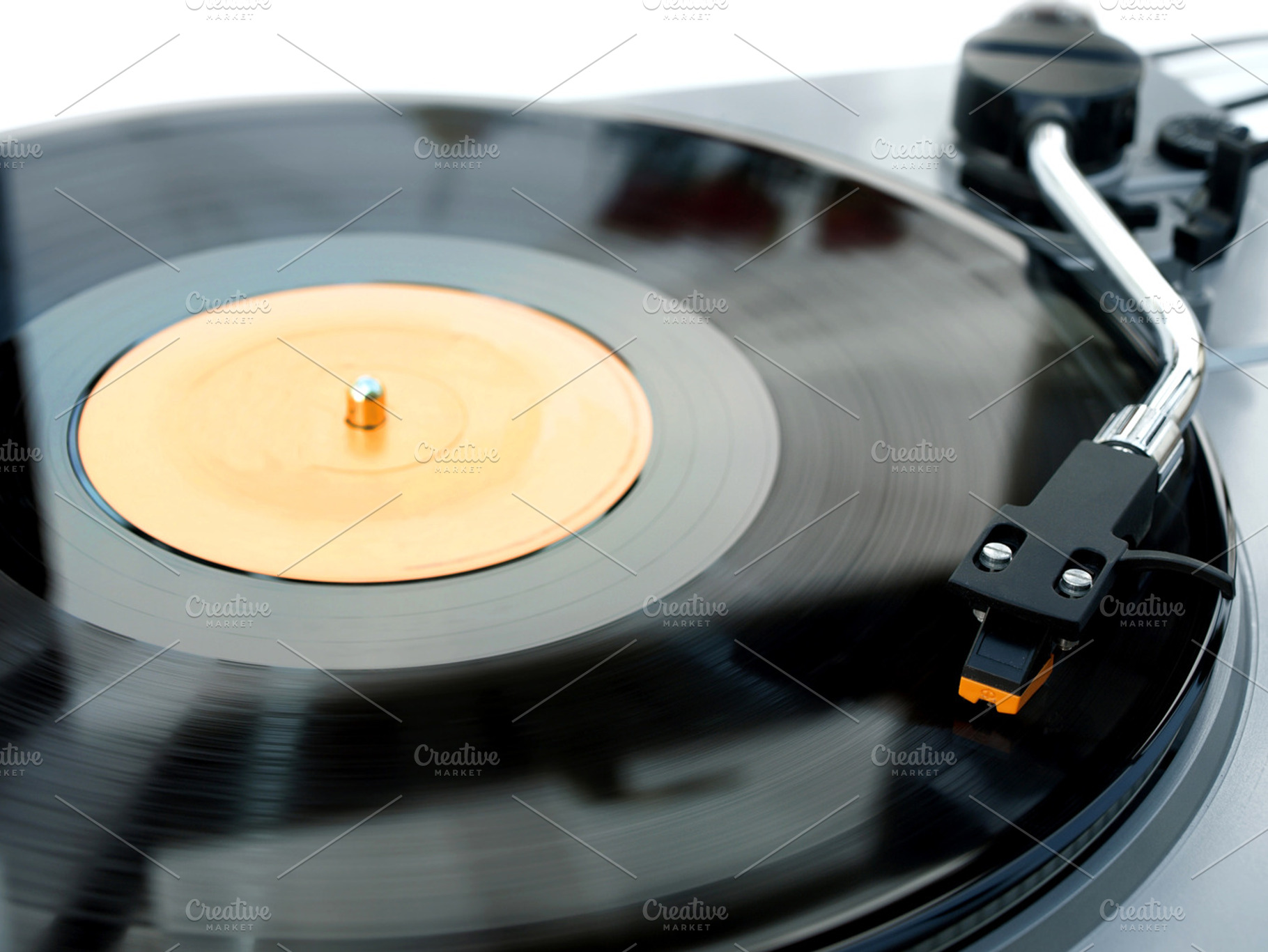Record Player With Vinyl Playing