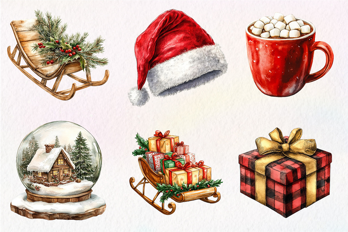 Happy Holidays Christmas Clipart, an Illustration by Dream Creation (Photo 2 of 7)