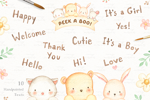 Peek A Boo Watercolor Clipart