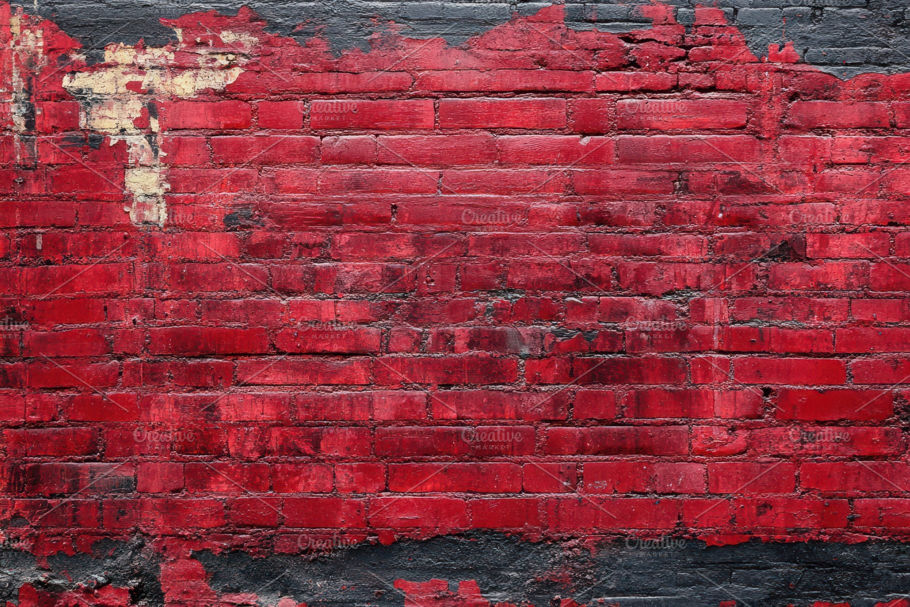 Red brick wall texture grunge backgr, an Abstract Photo by Pixeness Studio