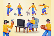 Daily Activity 3D Characters, a Characters & Person 3D Model by Rakata Studio (Thumbnail 6 of 6)