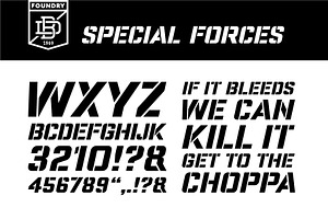 Special Forces stencil font
