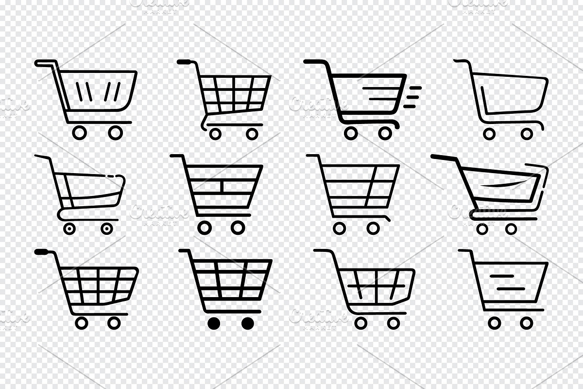 Collection of shopping cart icons, an Icon by Toufiqul