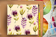 Watercolor Violet herbs and flowers, an Illustration by Olesya Morokhovets (Thumbnail 2 of 5)