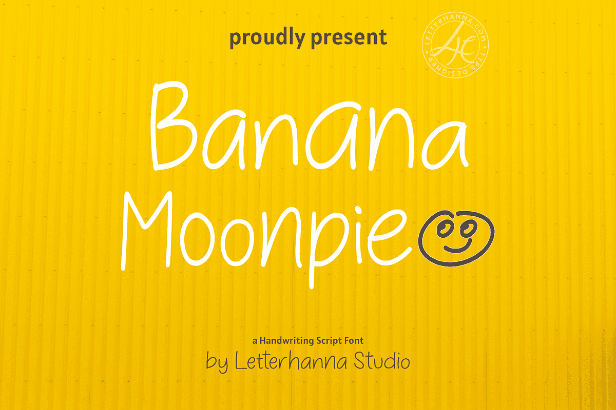 Banana Moonpie Kids Handwriting Font, a Handwritten Font by Letterhanna Studio (Photo 2 of 14)
