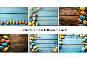 easter eggs on a wooden table, a Holiday Photo by VetalStock