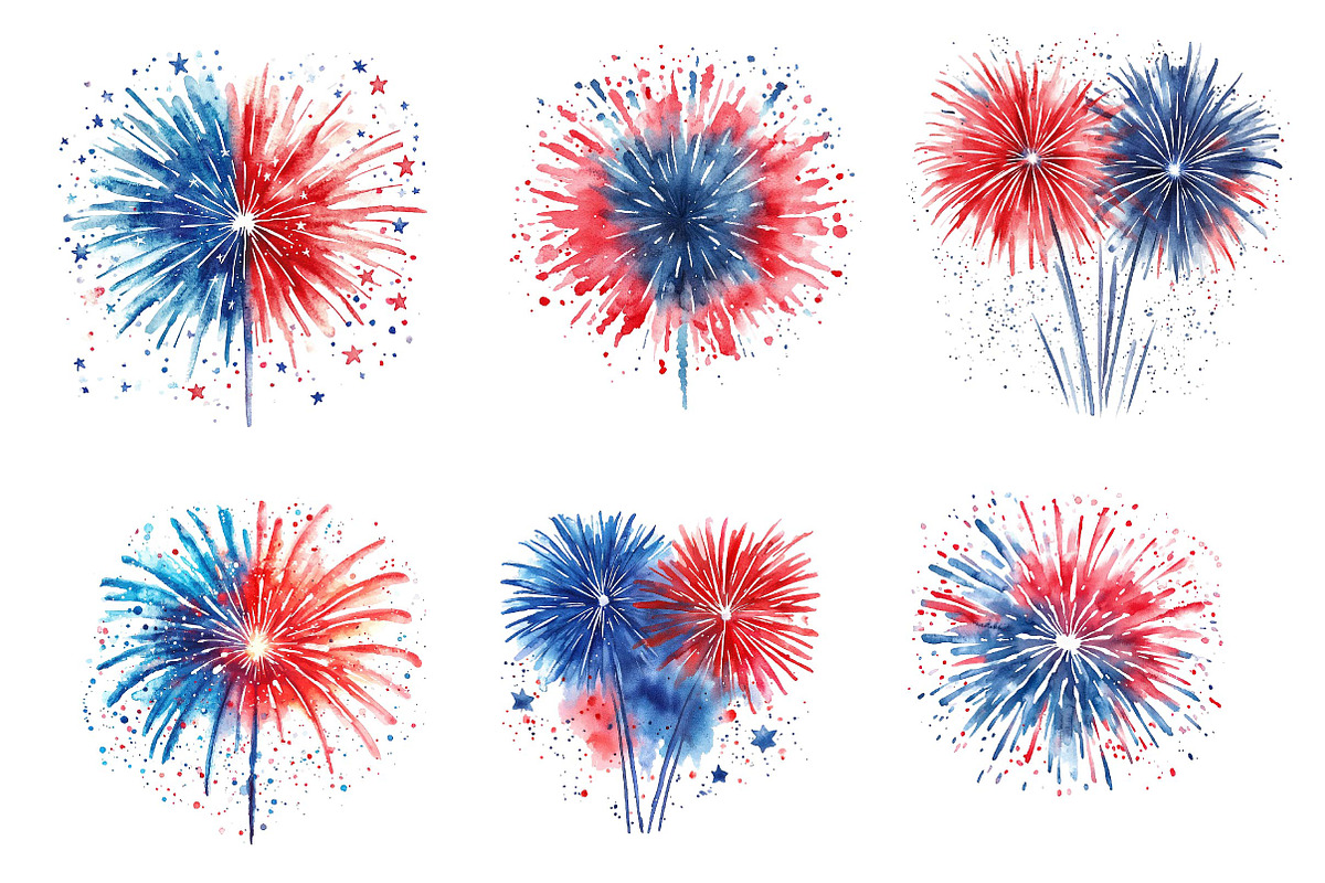 Patriot Fireworks, 4th of July Png, an Illustration by Dream Creation (Photo 5 of 6)
