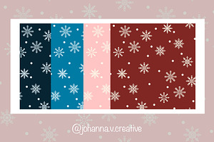 Snowflake Seamless Pattern, an Illustration by Johanna V. Creative