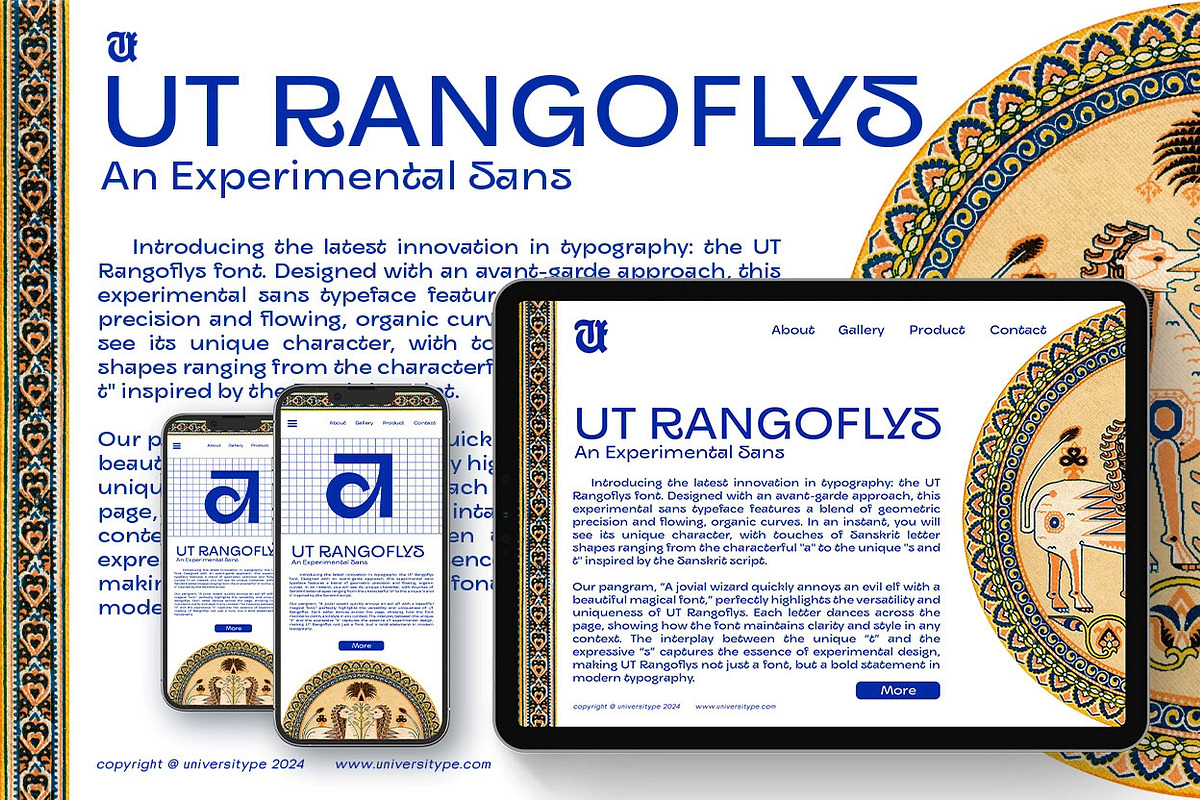 UT Rangoflys - An Experimental Font, a Sans Serif Font by Universitype (Photo 2 of 7)