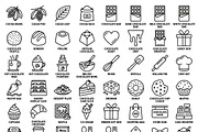 Bundle Chocolate Shop Outline Icons, an Outline Icon by adenpinkstore (Thumbnail 1 of 7)