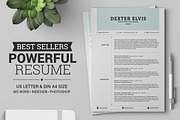 Best Sellers 2 Pages Powerful Resume, a Resume Template by SNIPESCIENTIST (Thumbnail 1 of 7)