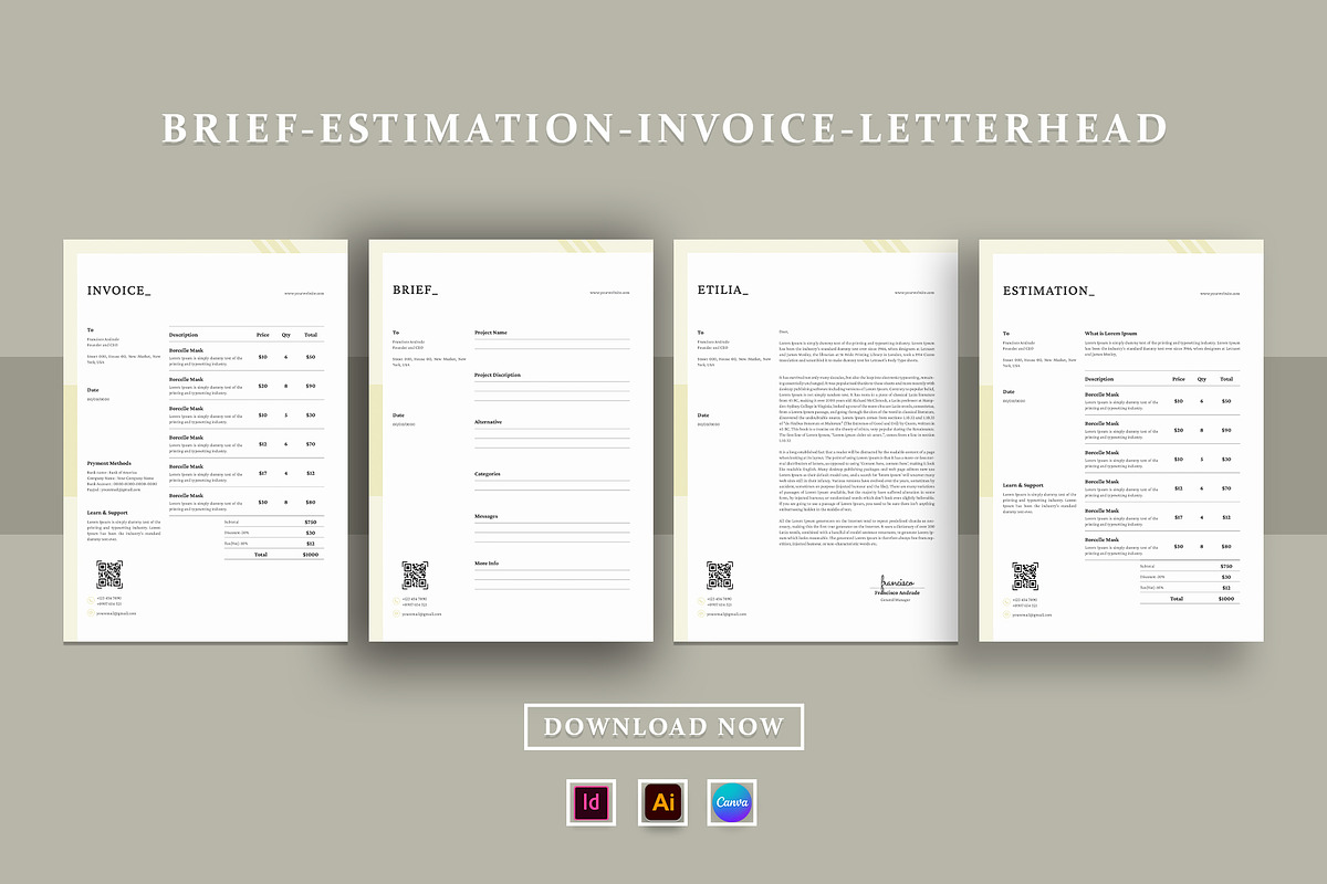 Business Stationery Template Pack, a Stationery Template by Design Zone (Photo 1 of 6)