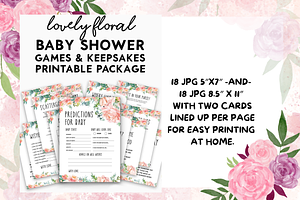 Floral Baby Shower Games & Keepsakes, a Brochure Template by CELEBRATE LIFE