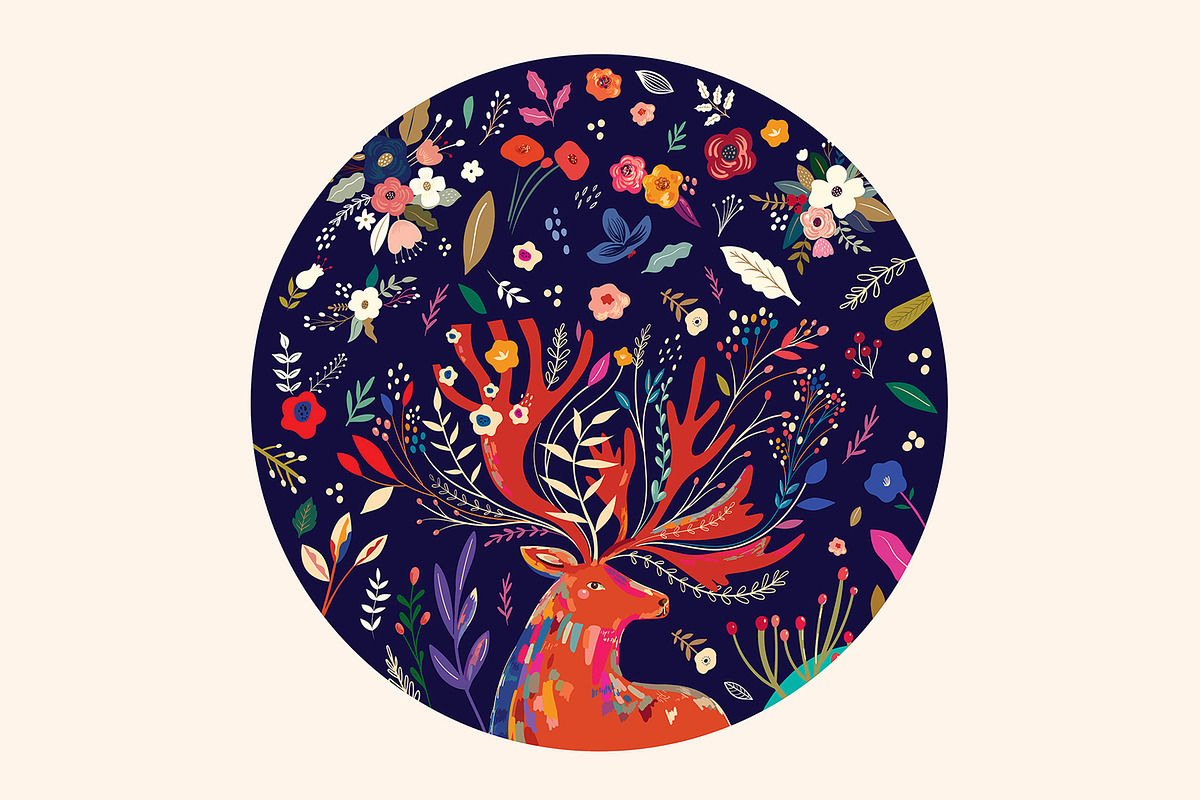 Flowers and Deer, an Animal Illustration by MoleskoStudio (Photo 19 of 24)