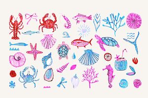 Whimsical coastal, a Seasonal Illustration by Anada Arty