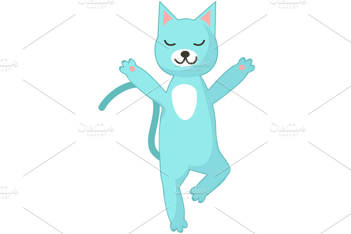 Yoga cat in tree asana vector cute, an Animal Illustration by SiberianArt