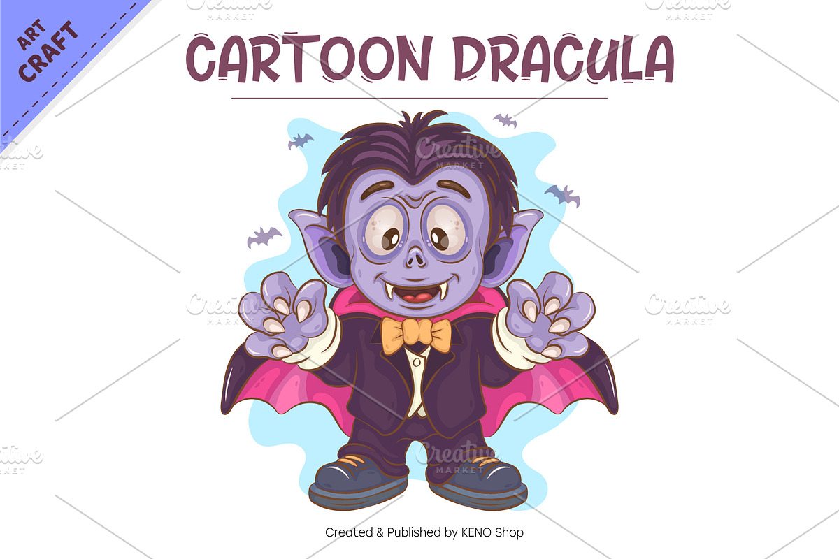 Cartoon Dracula. Crafting, a Person Illustration by KENO Mascots (Photo 2 of 3)