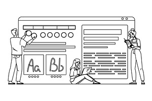ux style guide website vector, a Person Illustration by pikepicture