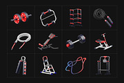 3D Fitness and Exercise Icons, a Duotone Icon by Vectors Market (Thumbnail 4 of 7)