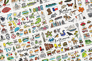 US States & Cities Art MegaPack, an Object Illustration by Lemonade Pixel (Thumbnail 1 of 10)