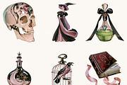 Vintage Witch Clipart Bundle, a Seasonal Illustration by BusyDaydesign (Thumbnail 4 of 9)