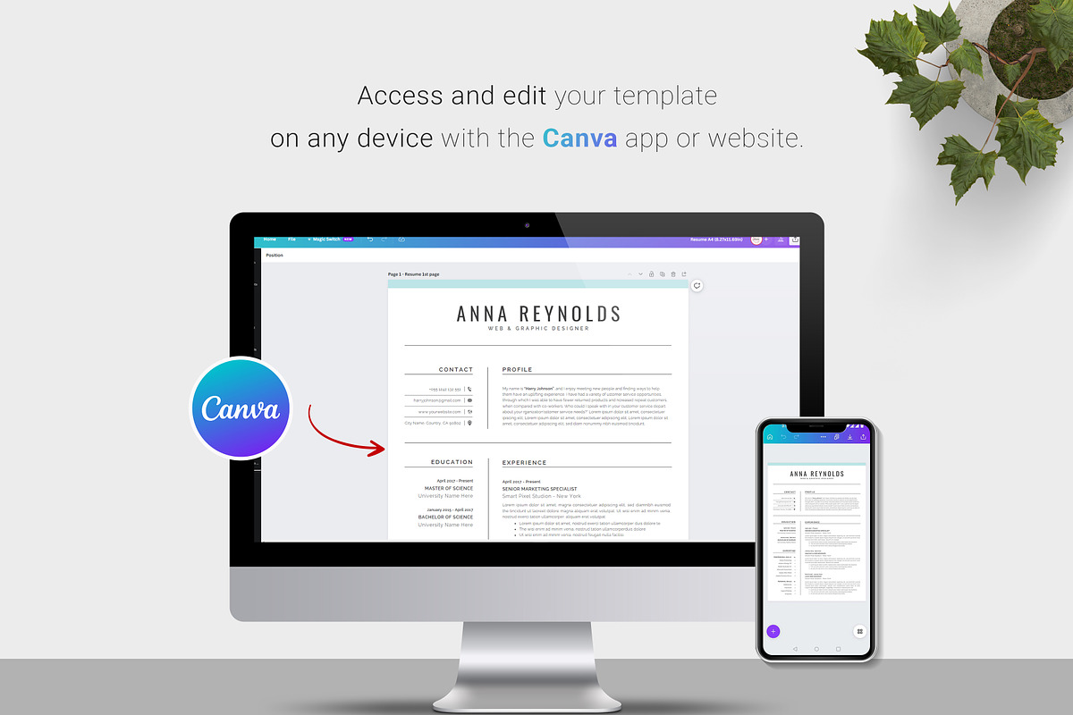 Resume / CV Template | Canva & Word, a Resume Template by CreativeZoom (Photo 5 of 8)